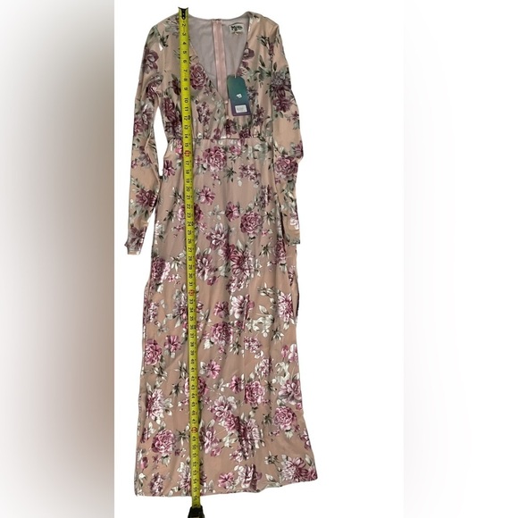 Show me your mumu Carmella Maxi Romper Floral long sleeve small pink metallic - Picture 3 of 16